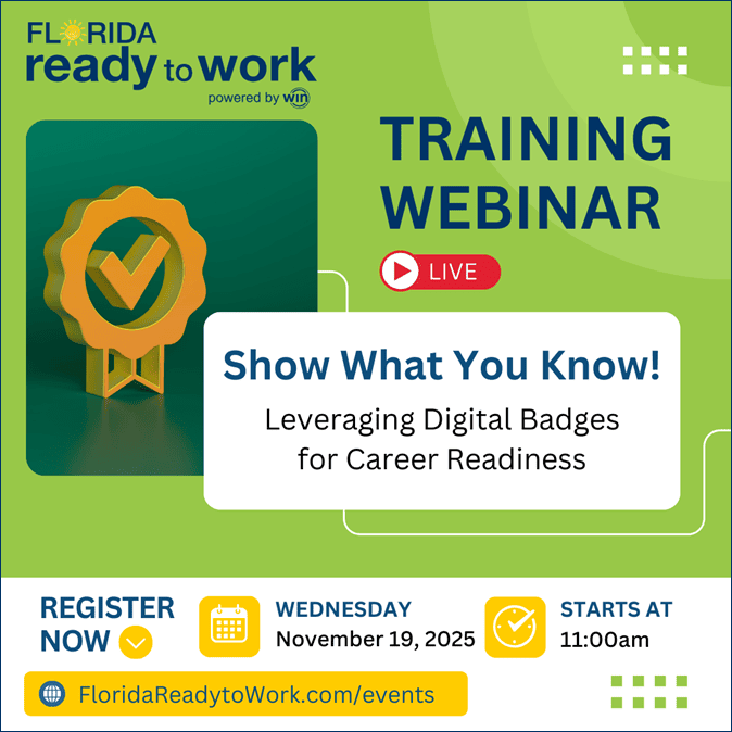 Florida Ready to Work November Training Webinar graphic