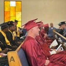 Polk Correctional Institution inmates at a graduation ceremony